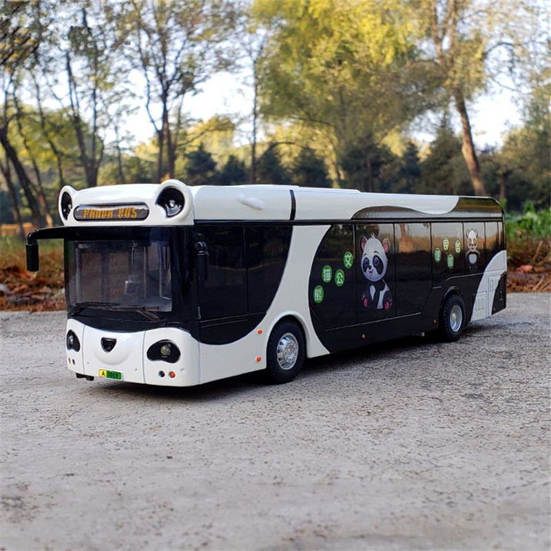 Party Games Bus - โมเดลรถบัสไฟฟ้าอัลลอยด์ขนาดใหญ่สำหรับนักท่องเที่ยวในเมืองหมีแพนด้ารถบัสโมเดลรถบัสธุรกิจน่ารักไฟเสียงเบาของเล่นสำหรับเด็กผู้หญิงของขวัญเด็ก
