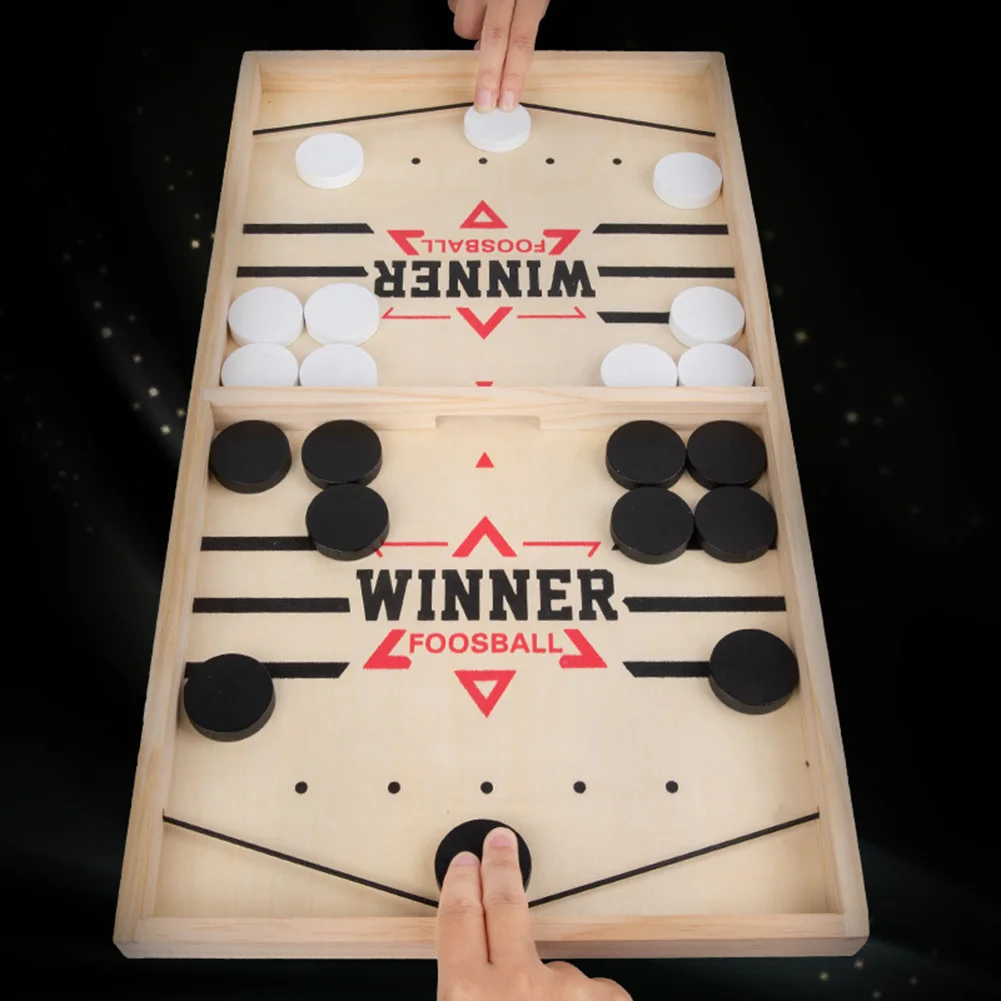 Party Games For 7 People - เกมกระดานสลิงสำหรับเด็กเกมปาร์ตี้ฮ็อกกี้ไม้เดินเร็วโต๊ะสำหรับครอบครัวตลกสองคนต่อสู้กับของเล่นด้วยกระสุน10นัด