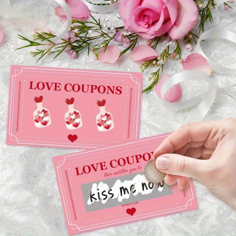 Party Games Couple - บัตรขูดโชคดีสีชมพู 30 ชิ้น เหมาะสำหรับเกมปาร์ตี้ ของขวัญเซอร์ไพรส์ และกิจกรรมต่างๆ
