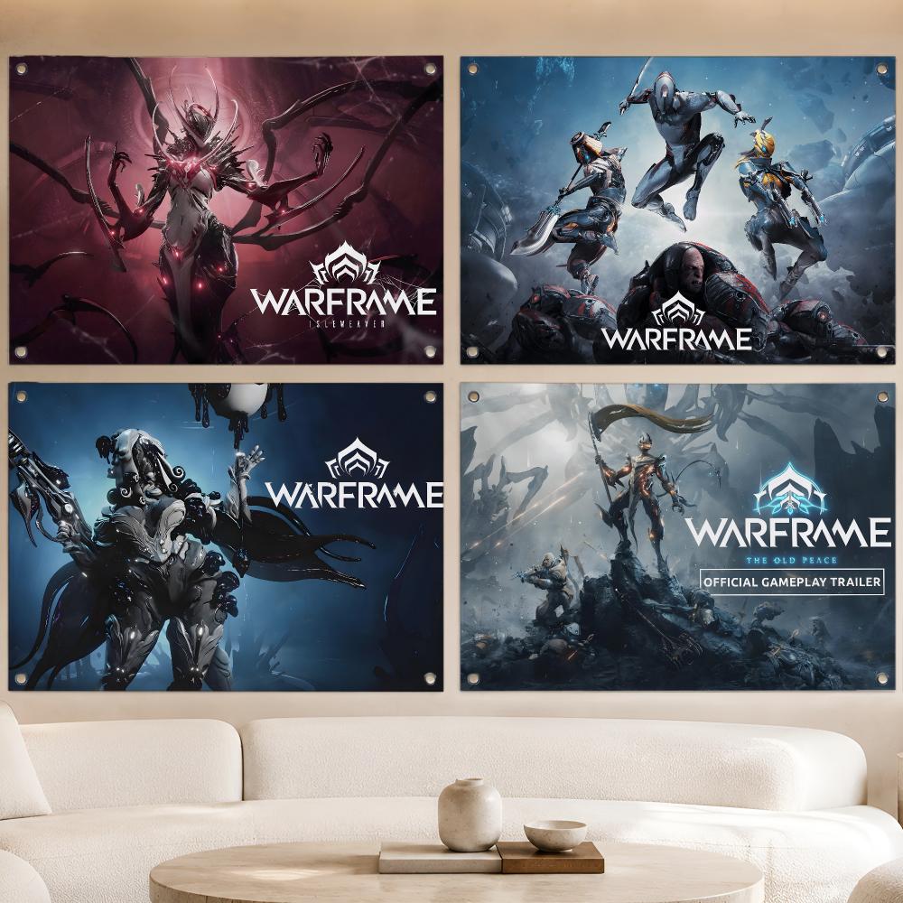Party Games Online - เกมไซไฟแอคชั่นออนไลน์ W-Warframe ธง แบนเนอร์แฟนคลับ ผ้าแขวนผนัง ตกแต่งโรงรถ
