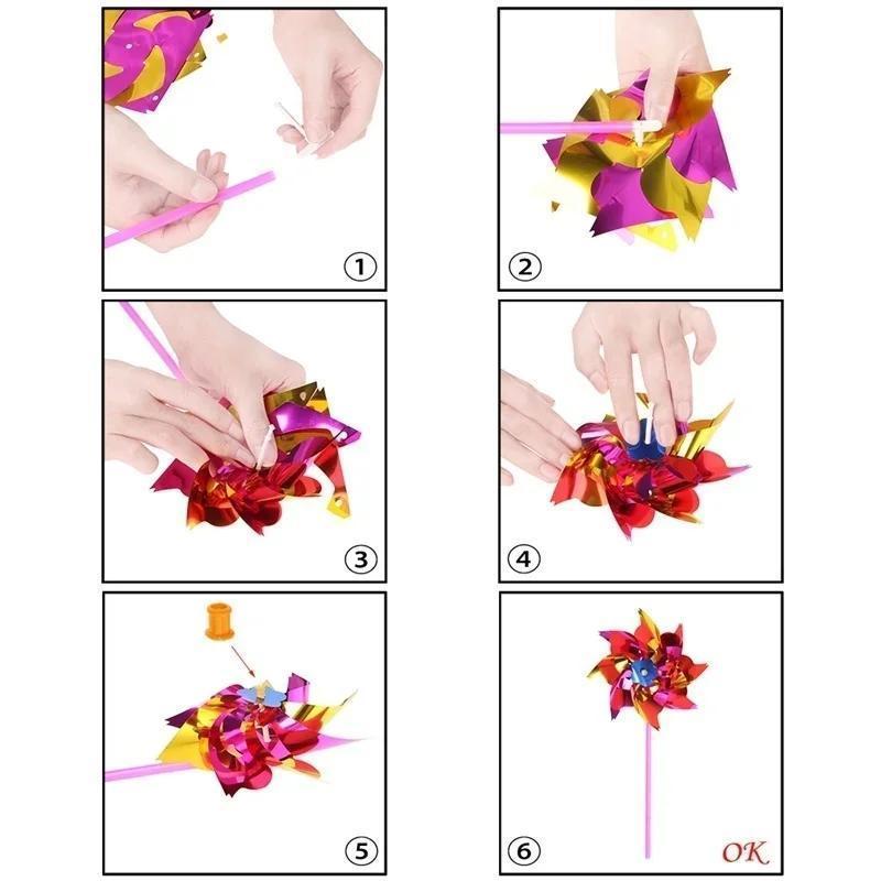 6 ชิ้นพลาสติกกังหันลมพินวีลกัง - Games Garden Party บทวิจารณ์และราคา