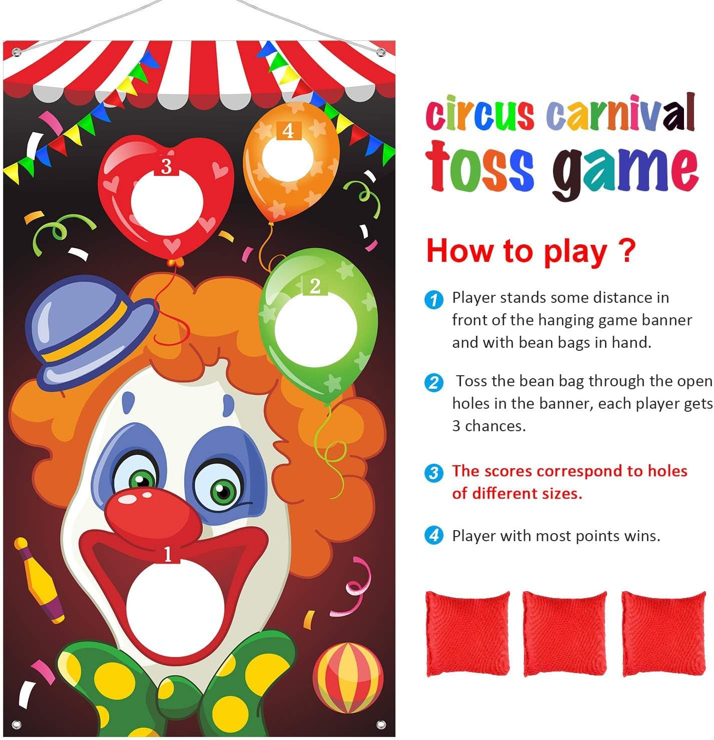 ป้ายเกมโยนถุงกระดาษงานคาร์นิวั - Party Games Kids And Adults บทวิจารณ์และราคา